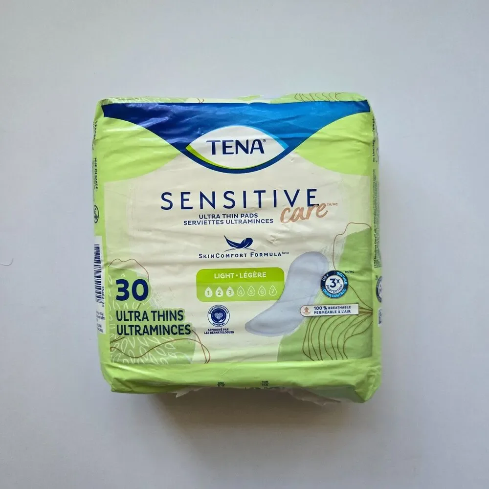 TENA Sensitive Care Pads 30 Ct 2 Pk Ultra Thin Light Absorbency Regular Length